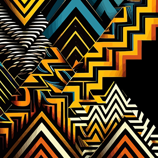 : Vector, geometric zig zag Africa Pattern