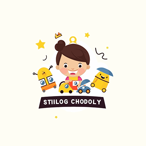 logo for company selling creative toys school children, simple, vector