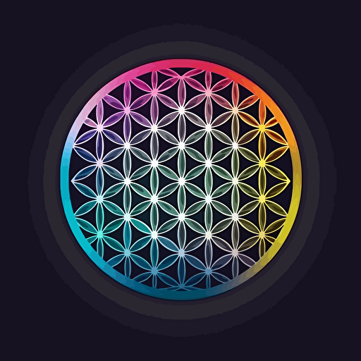 Flower of Life vector logo, multi color ,