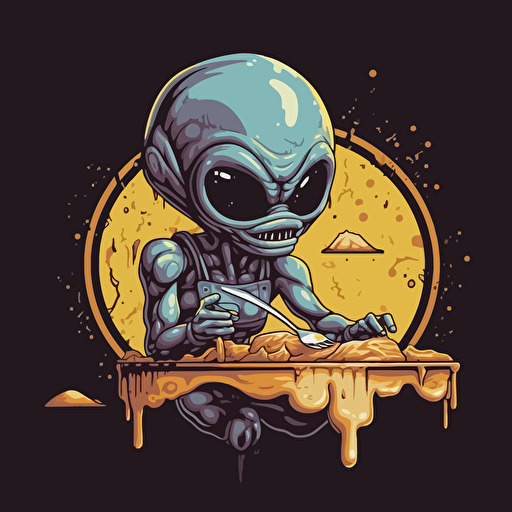 inside the pudding you find the truth, no background, brand new aliens by DJ SHADOWMIND, vector art,