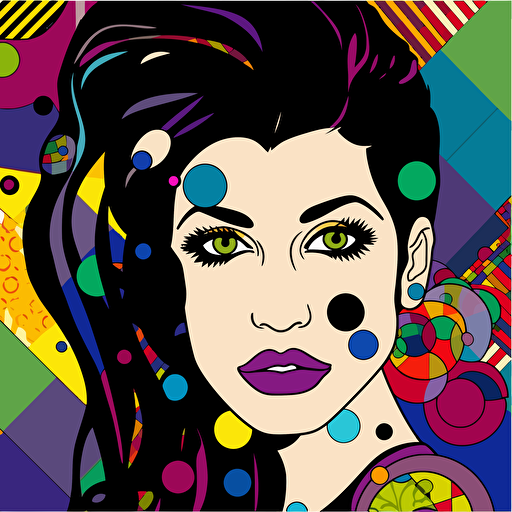 Amy Winehouse vectorized romero britto stylo