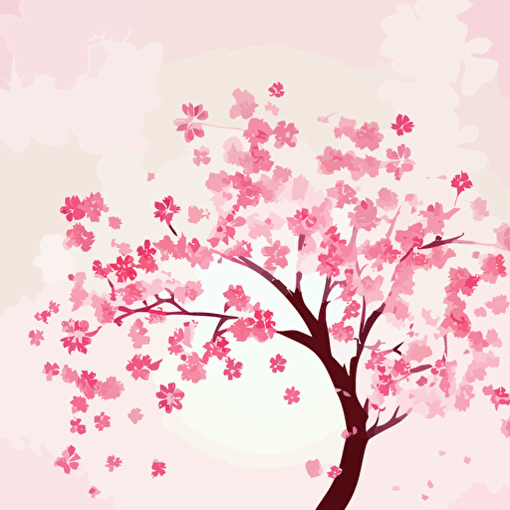 cherry blossom illustration vector