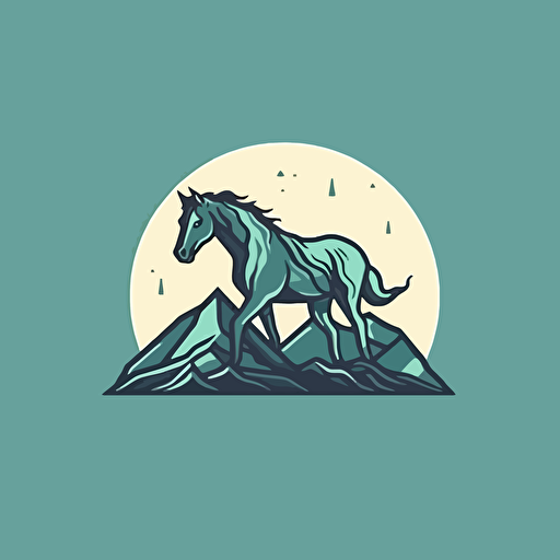 logo, clean, flat, lineart, simple vector, minimalistic, of a mountain range resembling a horses main