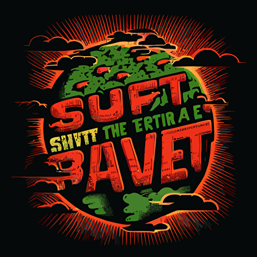 save the planet vector art, use the text "SAVE THE PLANET"