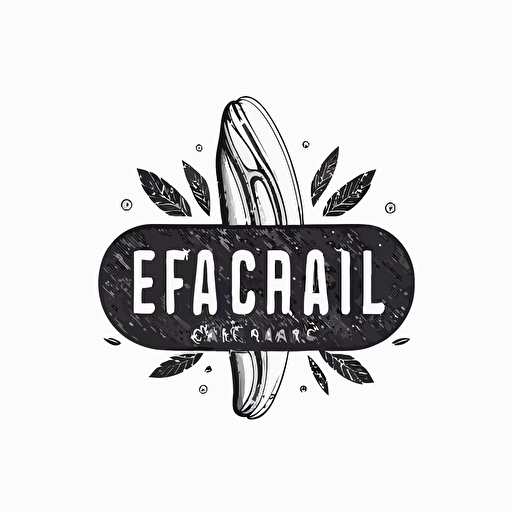 minimalistic vector eclair logo, monochromatic, on white backgorund use fewr elements