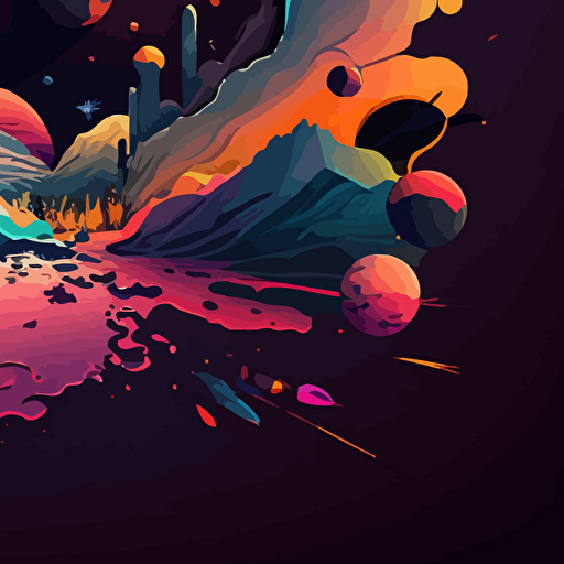 colorful vector art, the multiverse