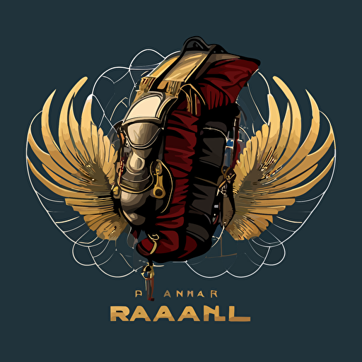 ram air skydive parachute packing rigging design clean vector style