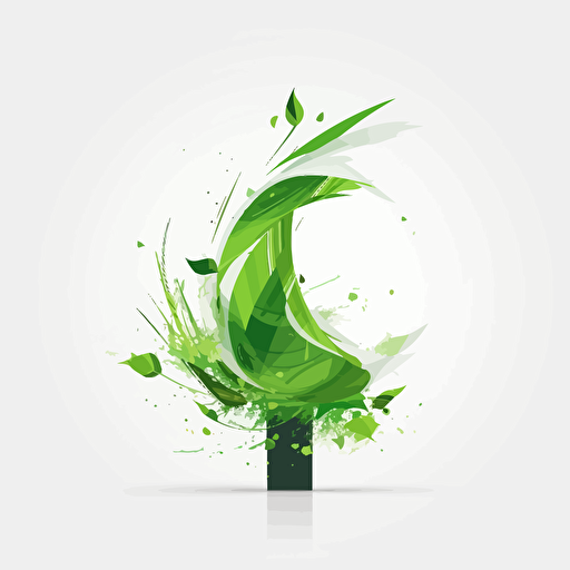 flat design vector art, green revolution twikn bottom , artistic, white background