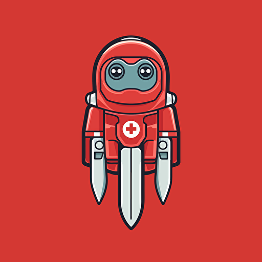 a mascot logo of a Swiss Army Knife, simple, vector ,no shading detail
