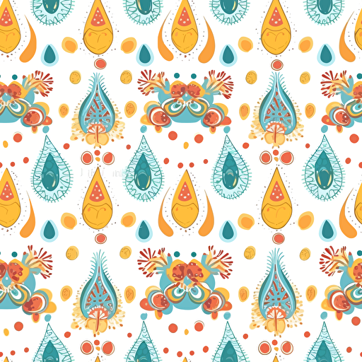 white background light colors boho style pattern. vector art. cartoon. simple. clean. space