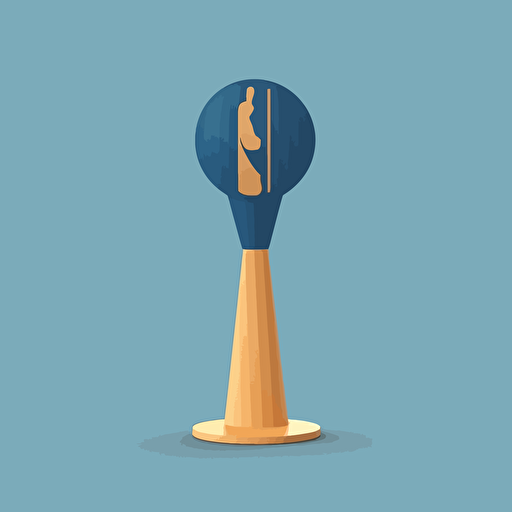 minimalist logo, blue wooden stake, in the style of nba team logo, flat design, vector render