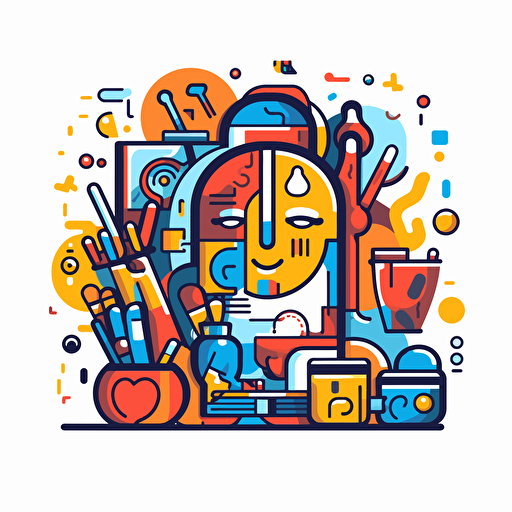 abstract interpretation of selling art, flat vector icon, commercial logo