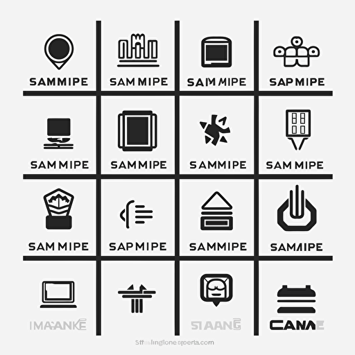 computer mainframe software sdk logos simple sleek minimalistic vector design set