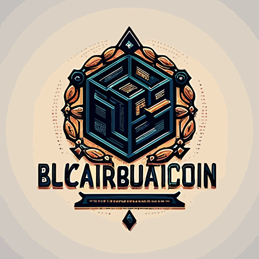 blockchain education logo, vector