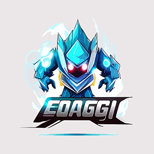 mascot futuristic crystal with energy, logomark, logotype, esports, eletronic esports, vector logo, white background