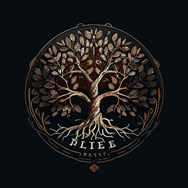 create modern logo for a media company, tree of life, intricate detail, minimalist, vector illustration