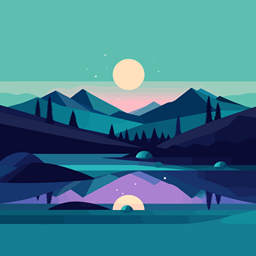 flat vector minimalist illustration of a landscape