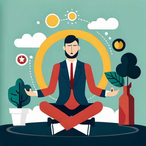 a person meditating with shapes coming out of their head