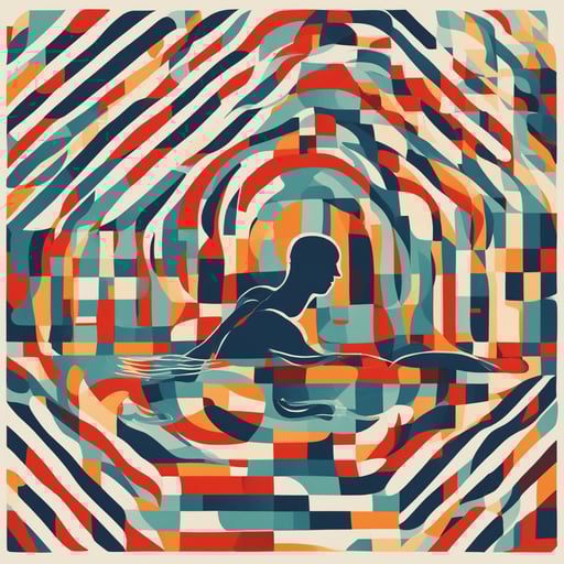 a man swimming in the pool