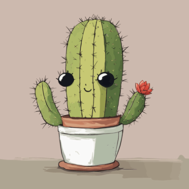 a cactus with a face