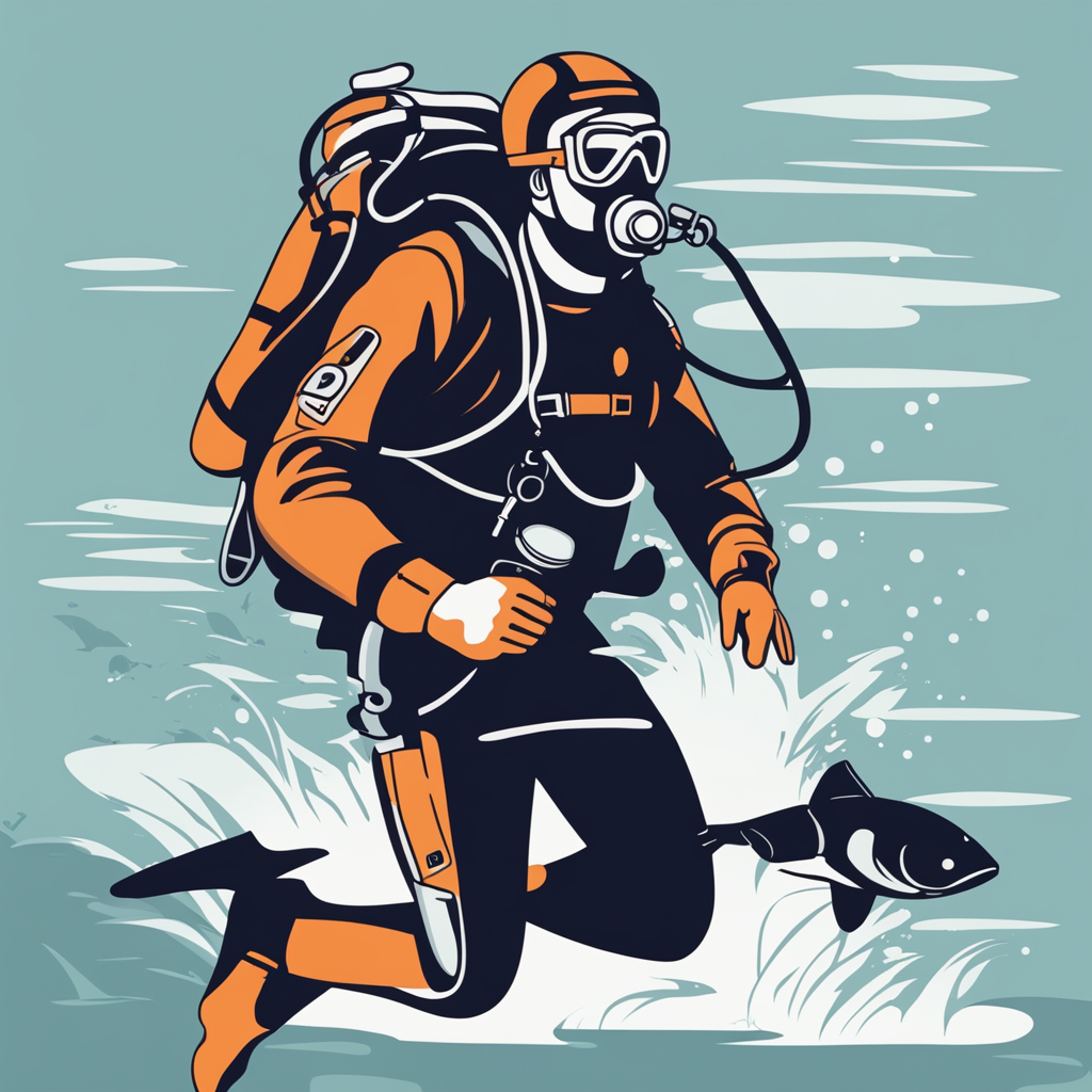a man scuba diving