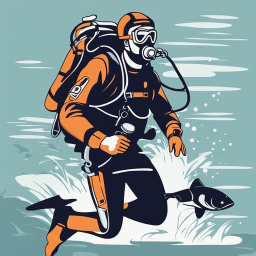 a man scuba diving