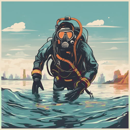 a man scuba diving