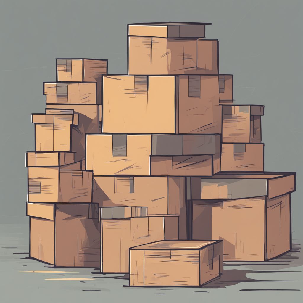 a pile of boxes