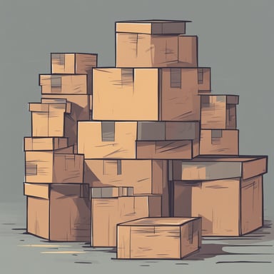 a pile of boxes