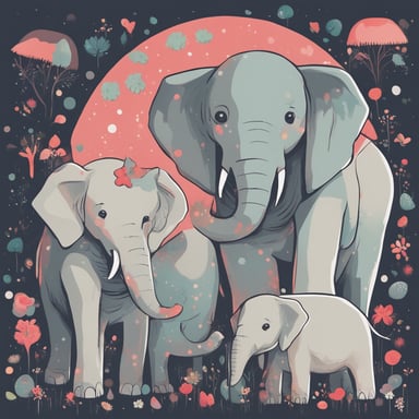 a family of elephants