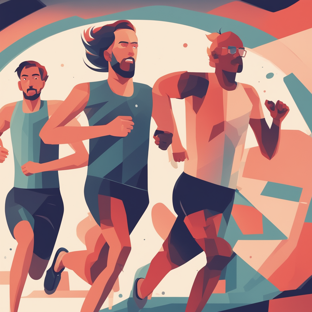 three people running in a race