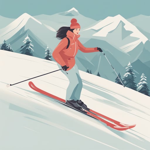 a woman skiing