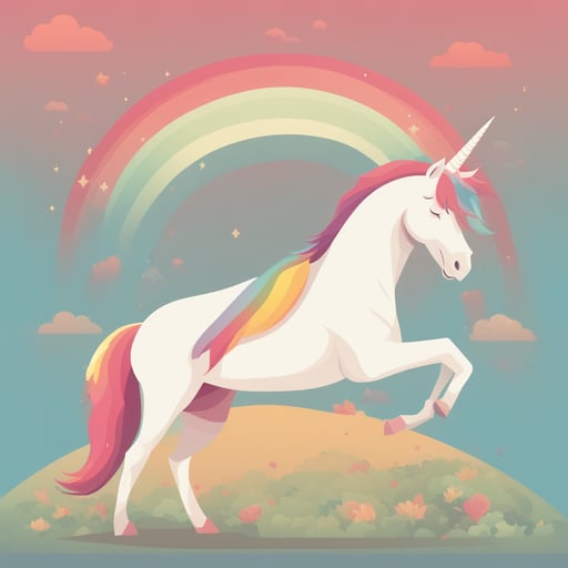 a unicorn with a rainbow
