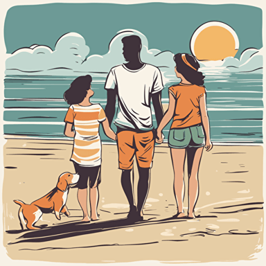 a family at the beach