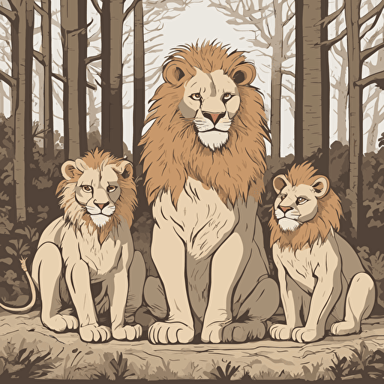 a family of lions