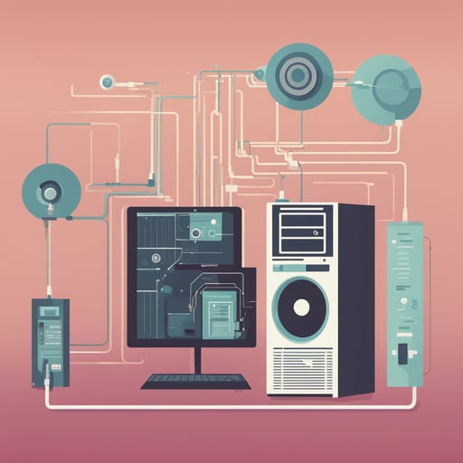 a diagram of a computer connected to a server