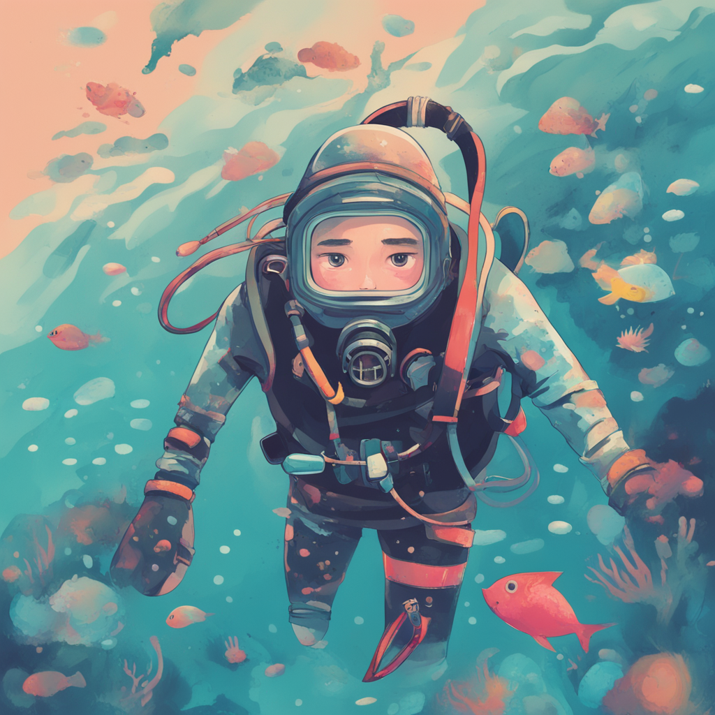 a man scuba diving