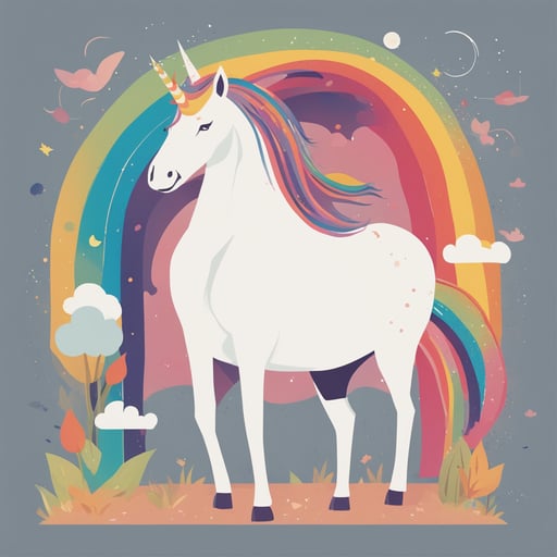 a unicorn with a rainbow