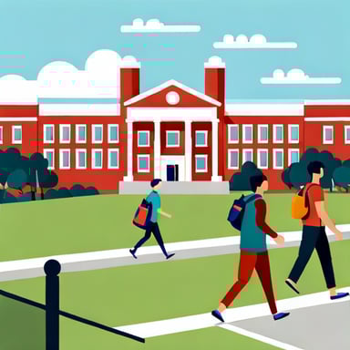 people walking in a college campus