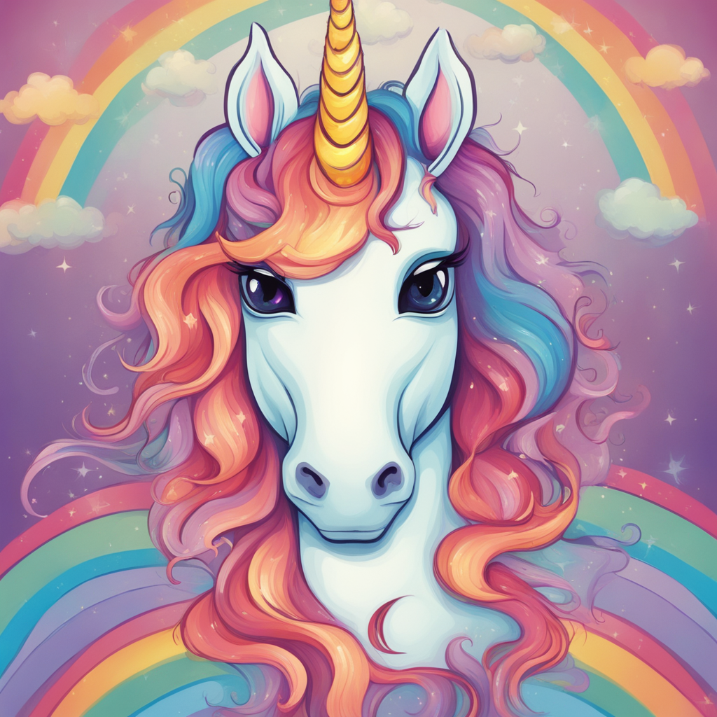 a unicorn with a rainbow