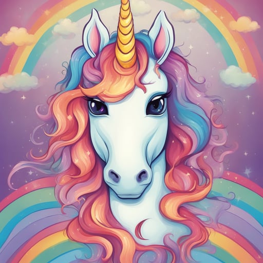 a unicorn with a rainbow