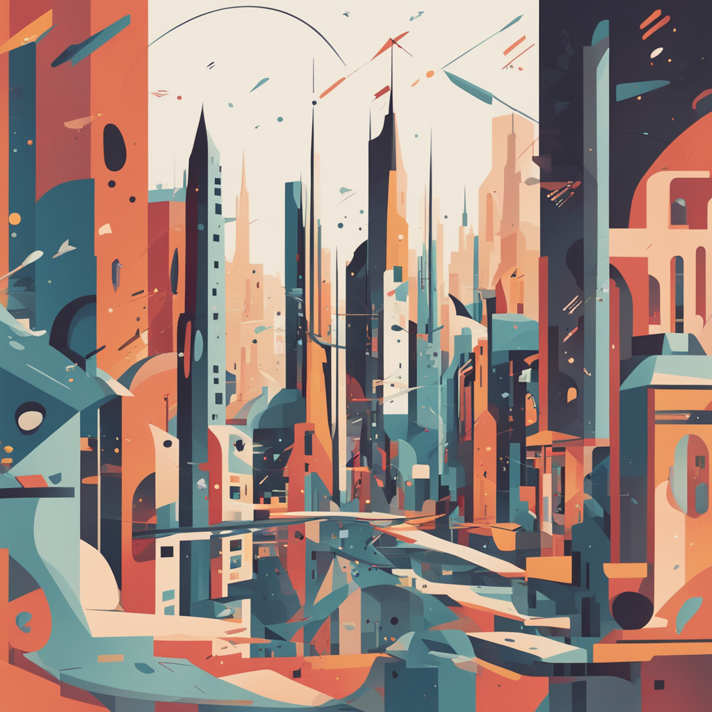 a futuristic cityscape