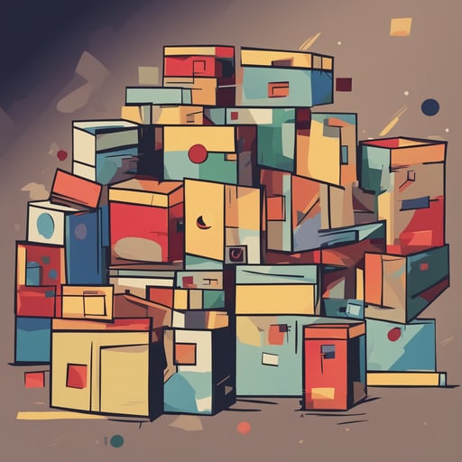 a pile of boxes