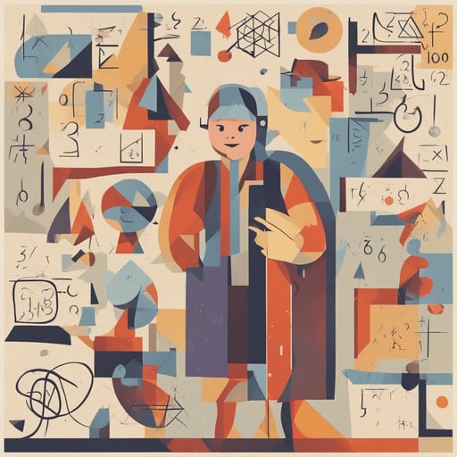 a person with math equations