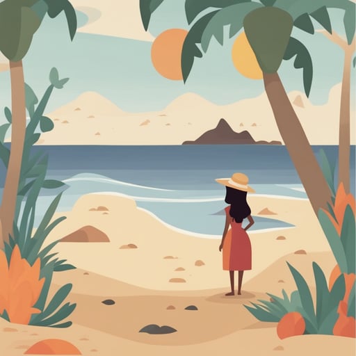 a person stranded on a desert island