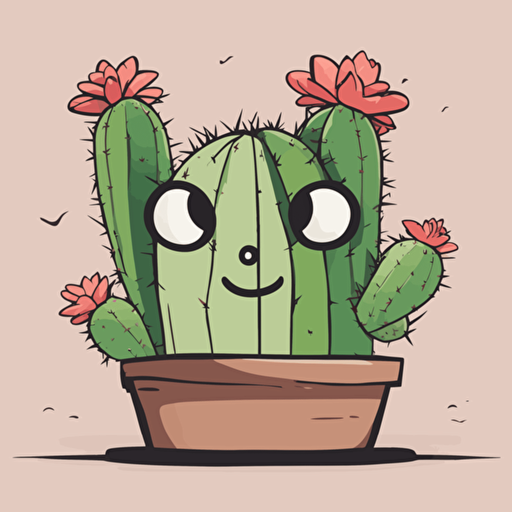 a cactus with a face