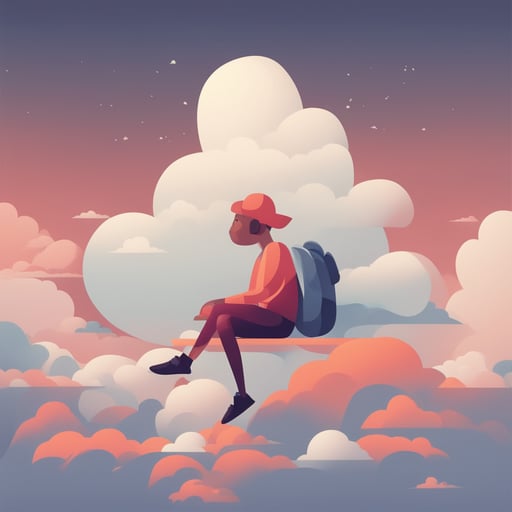 a person sitting on a cloud