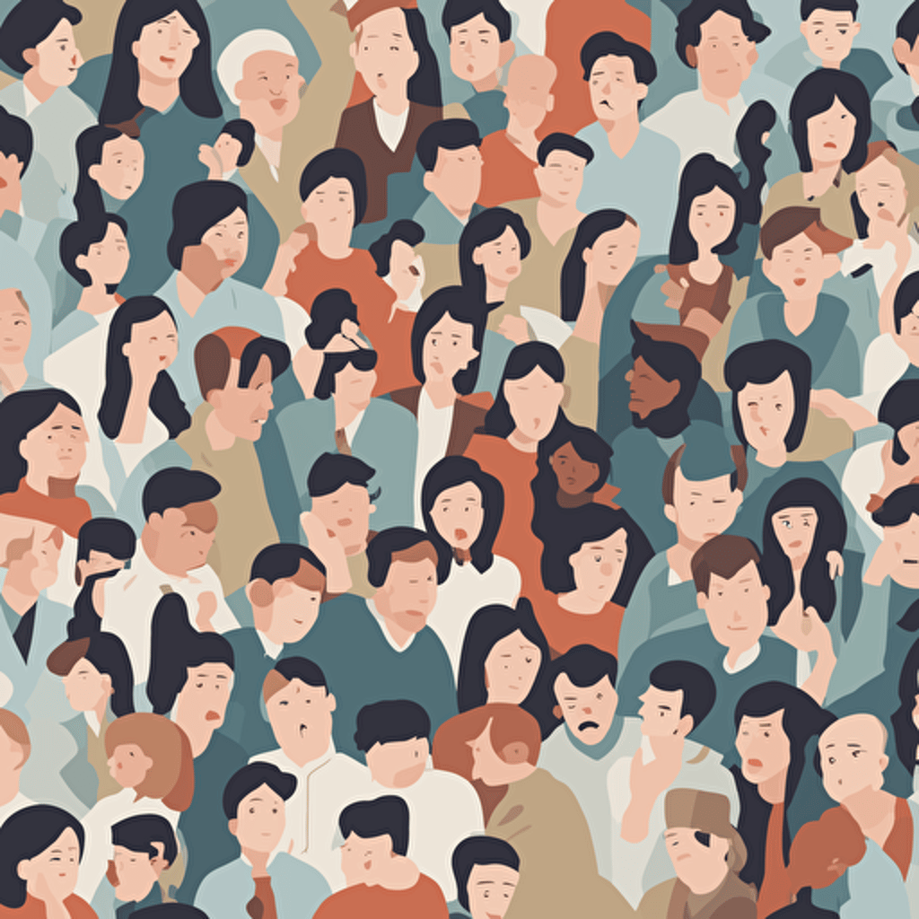 people pondering a question with question marks floating