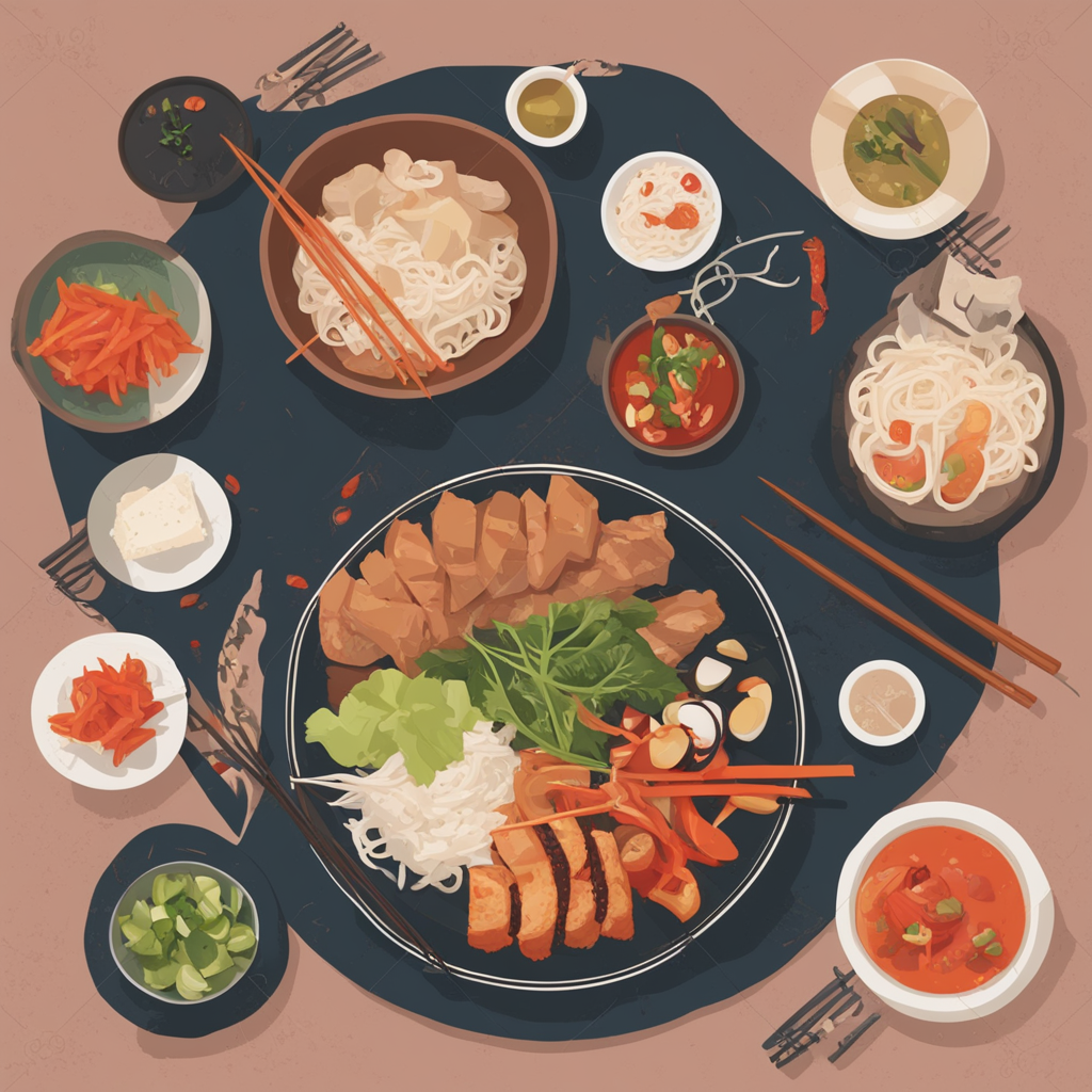 an asian cuisine meal