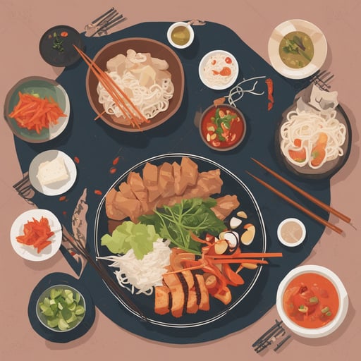 an asian cuisine meal